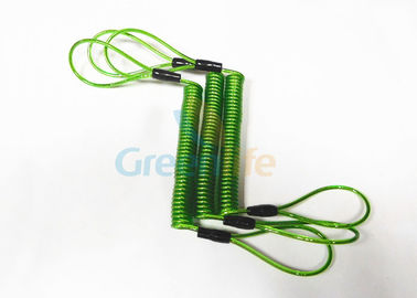 Ficelle verte translucide de corde de lanière en plastique en acier de bobine tressée par vinyle