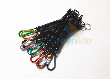 Noir perdu en aluminium coloré d'attache de Carabiner de lanière de pinces de pêche anti-