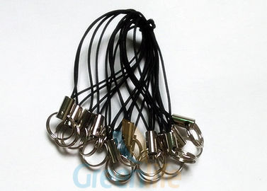 Boucle en nylon noire de ficelle de téléphone d'accessoires durables de lanière avec le petit support d'anneau de fente