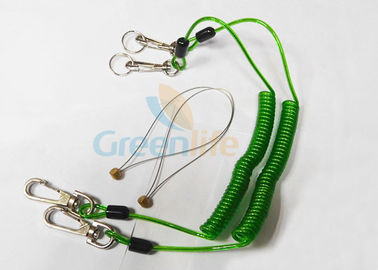 Lanières vertes de sécurité d'outil, corde enroulée en plastique de lanière pour l'échafaudage
