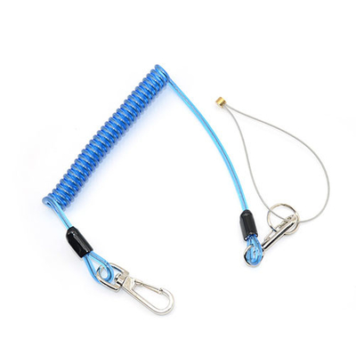Lanyard à câbles en plastique bleu transparent Lanyard de sécurité à outils
