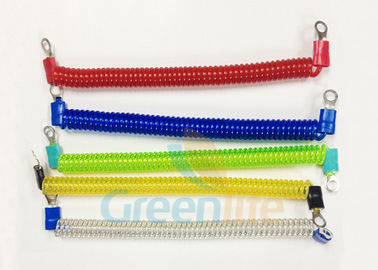 Corde escamotable colorée de bobine de fil d'acier avec des terminaux/protecteurs d'oeillet