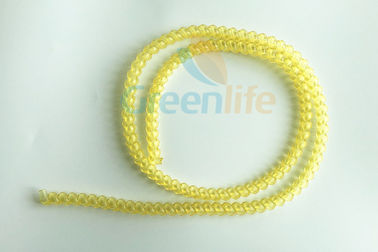 Corde escamotable jaune translucide de bobine, laisse en spirale plate de bobine de petite gorgée longueur de 1 mètre